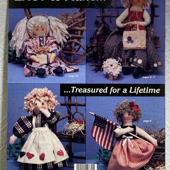 Vintage Hazelwood's Ragtime Dolls Patterns Muslin Dolls Great for Non-Sewers - Picture 3 of 4